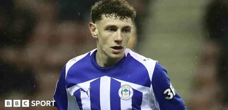 Wigan Athletic player during a match action