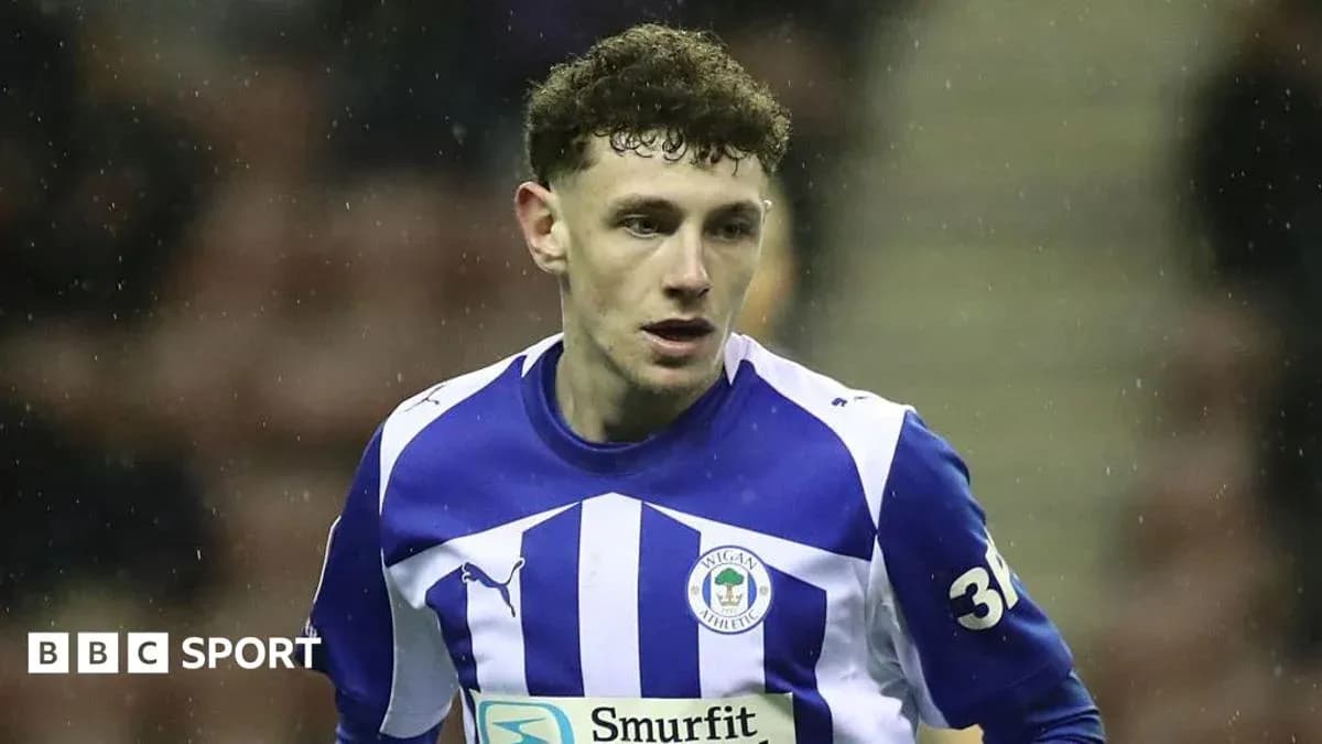 Wigan Athletic player during a match action