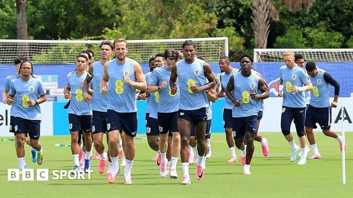 England team running during training session