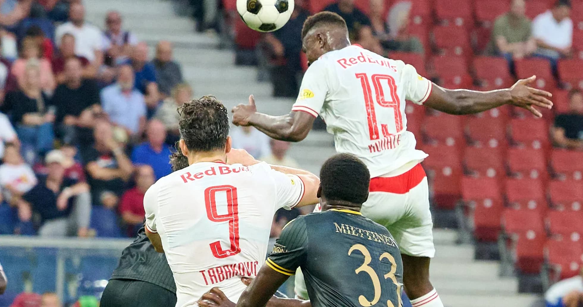 Red Bull Salzburg players in action during match