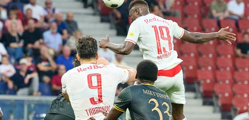 Red Bull Salzburg players in action during match