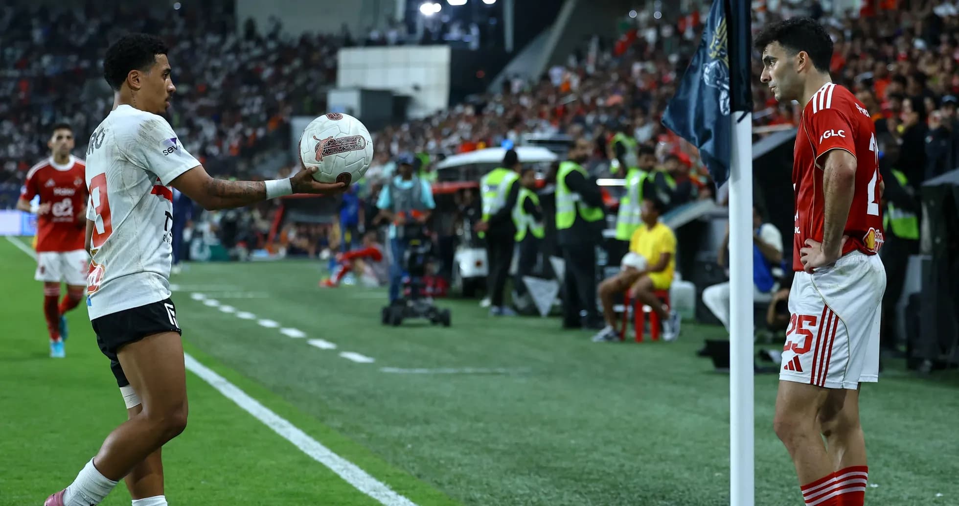 Player preparing to throw ball in match