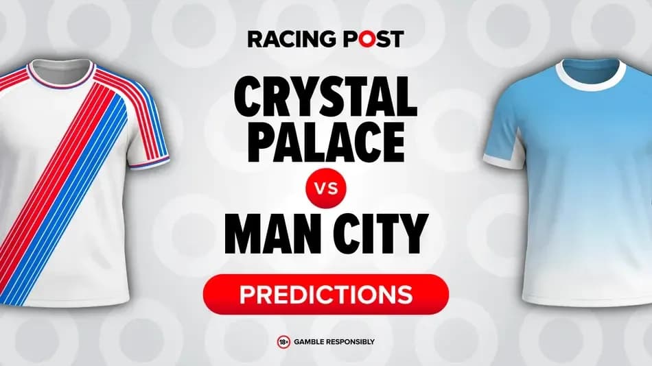Crystal Palace and Man City jersey graphics with predictions
