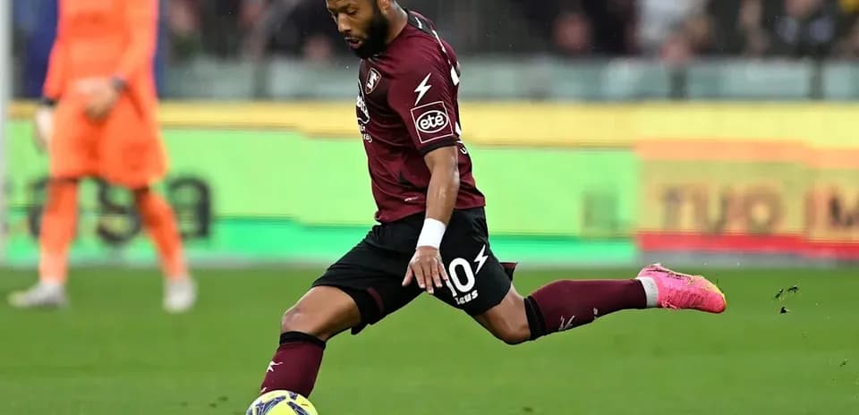 Player kicking ball during a match