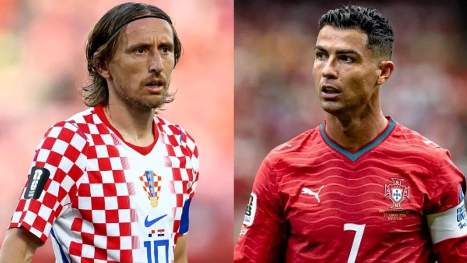 Luka Modric and Cristiano Ronaldo facing off