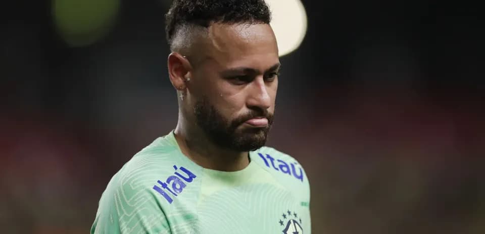 Neymar wearing Brazil kit during match