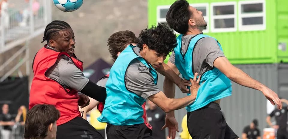 Players training for Spokane Velocity match