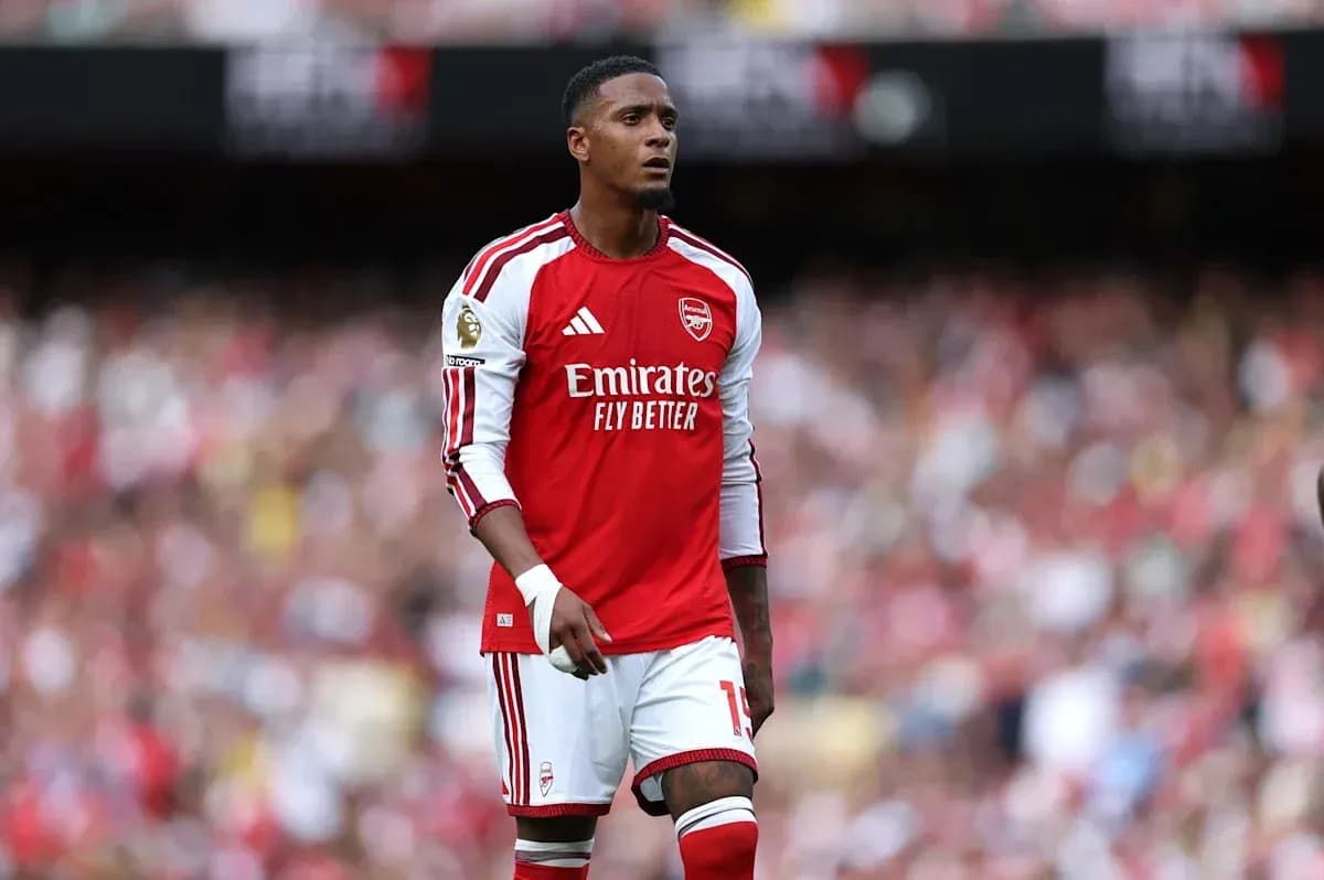 Player wearing Arsenal kit on the pitch