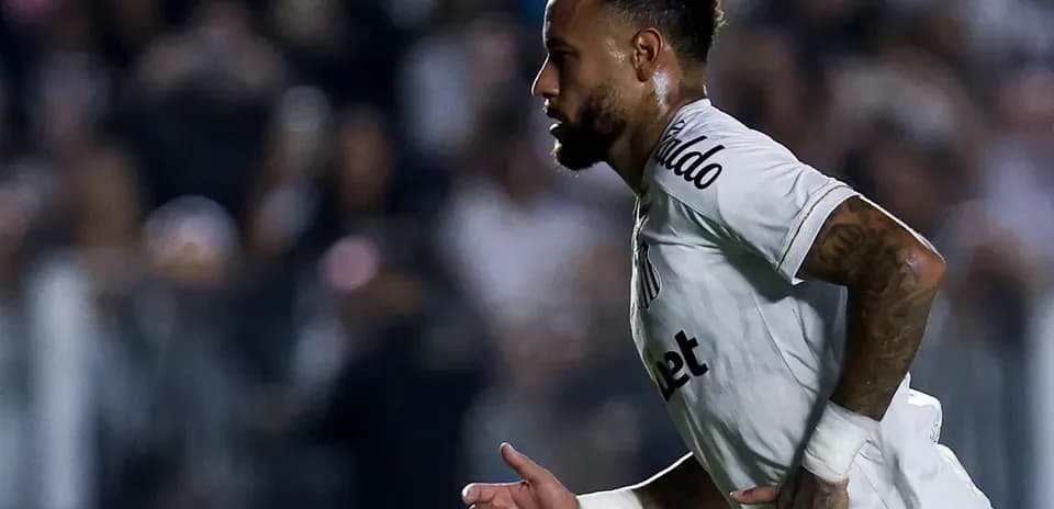Neymar running during a football match