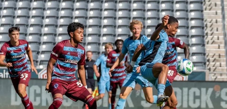 Players in action during Colorado Rapids II match