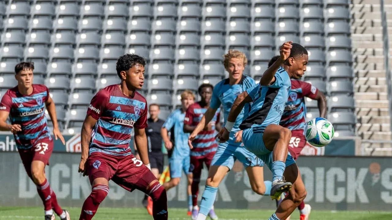 Players in action during Colorado Rapids II match