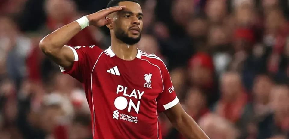 Player saluting fans during Liverpool match celebration