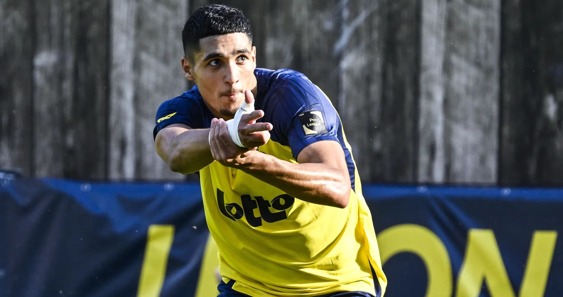 Player practicing with ball during training session