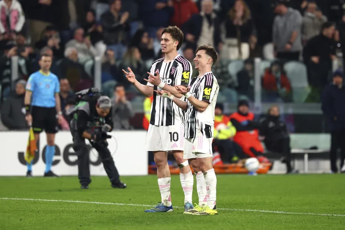 Juventus players celebrating during Serie A match