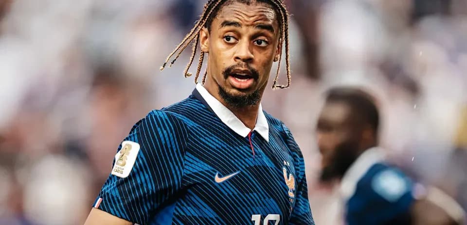 Player wearing France jersey during match action