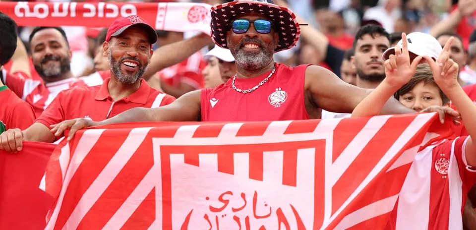 Fans celebrating with flags at a sports event