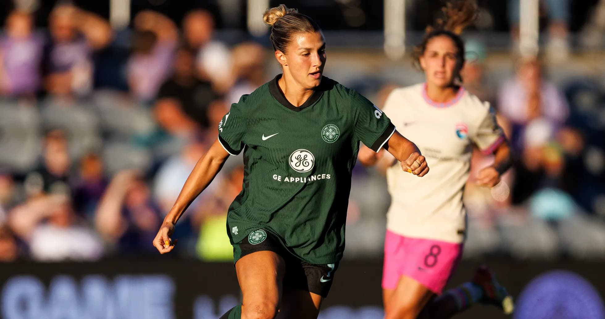 Player running during NWSL match