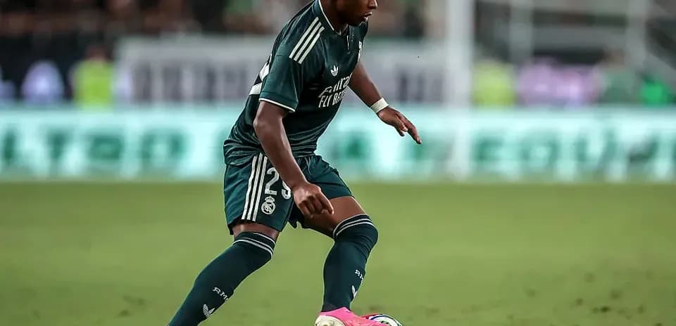 Player dribbling the ball during match for Real Madrid