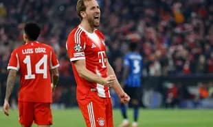 Bayern Munich player celebrating during Champions League match