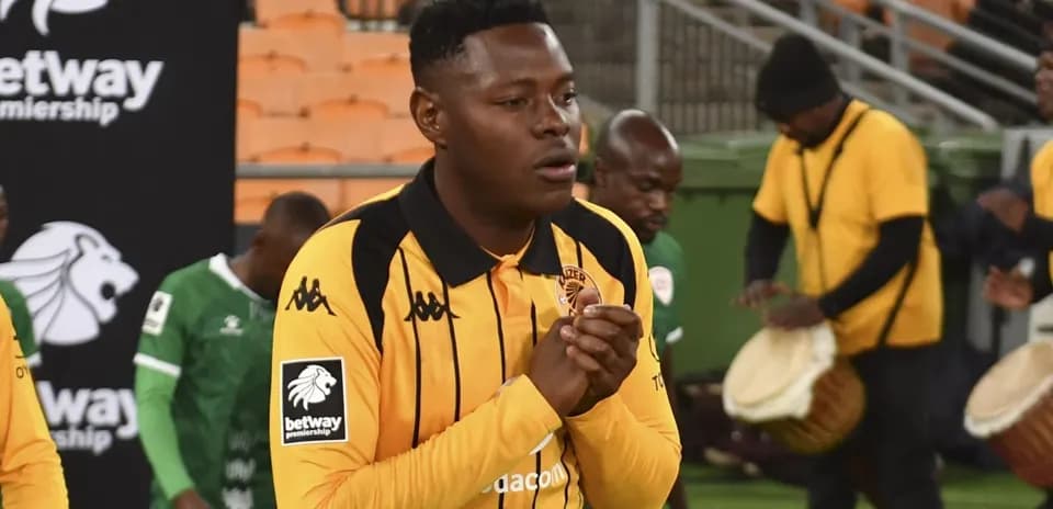 Player in Kaizer Chiefs jersey entering the field