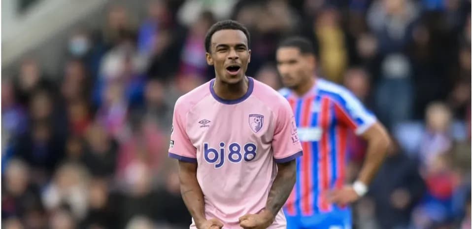 Bournemouth player celebrating during match at stadium