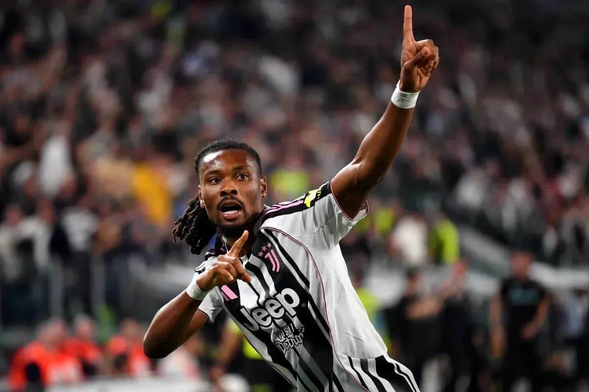 Player celebrating after scoring a goal for Juventus