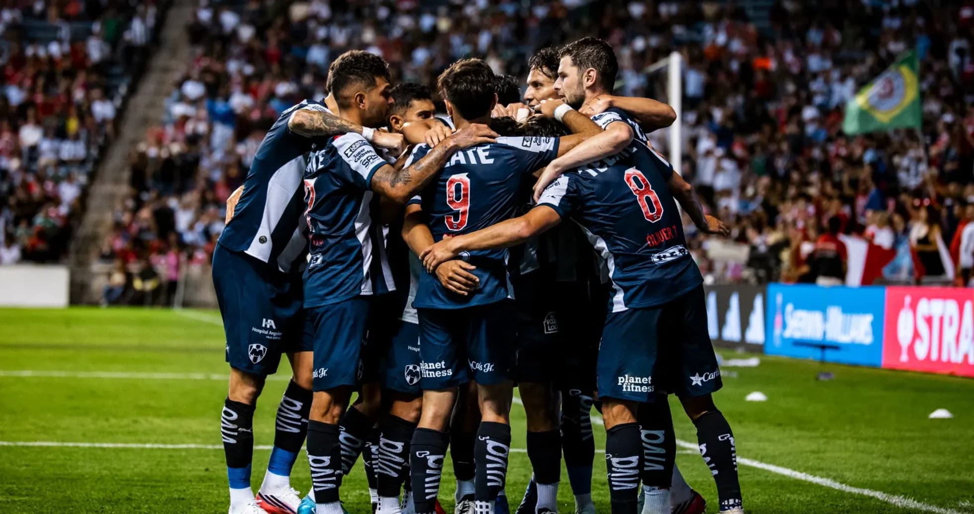 Monterrey players celebrating a goal