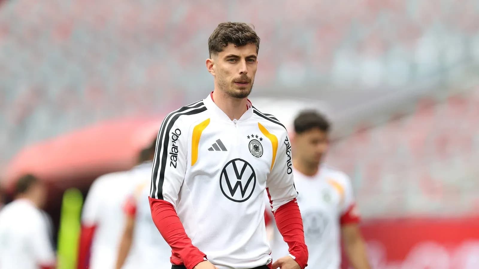 Player training in Germany national team kit