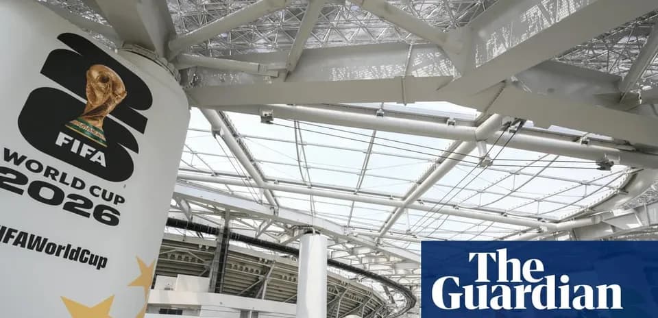 FIFA World Cup 2026 banner inside stadium structure
