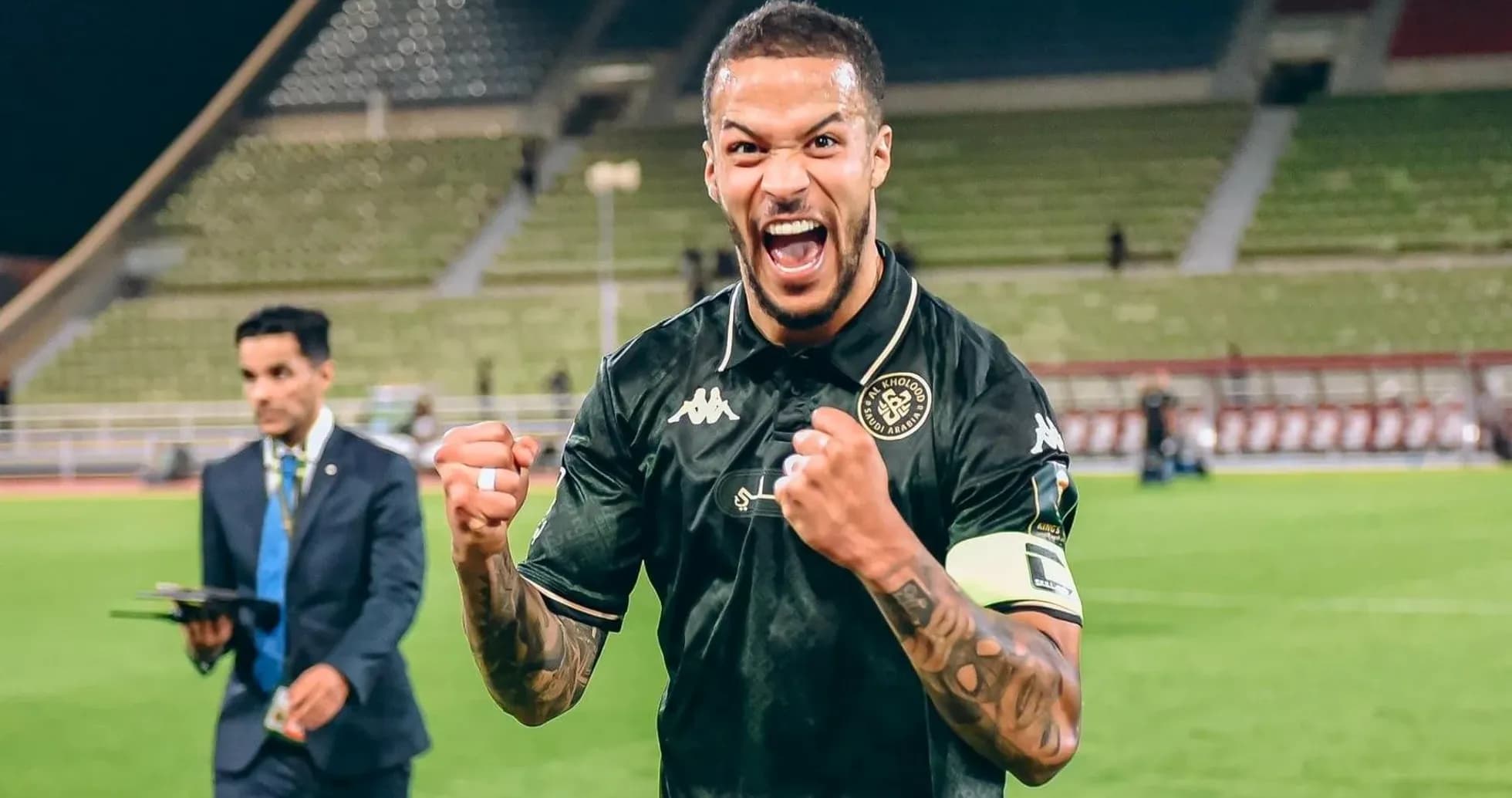 Al Kholood player celebrating on the field