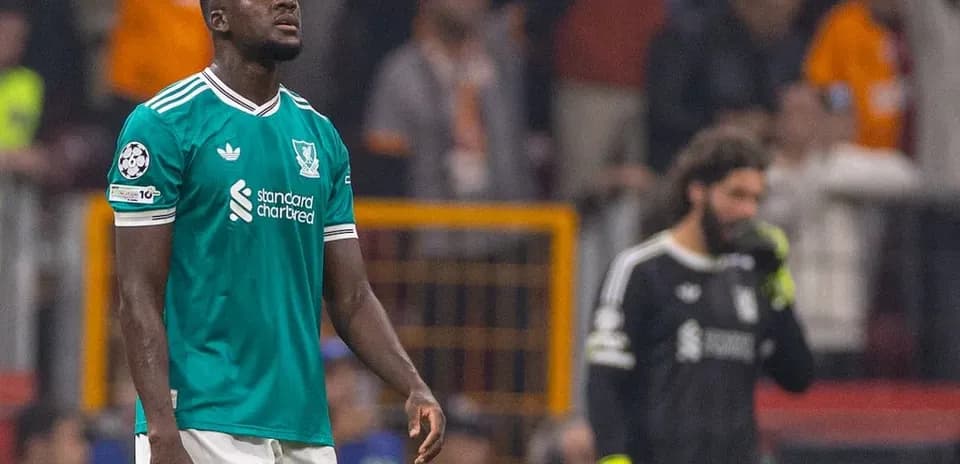 Liverpool player reacts during UEFA Champions League match