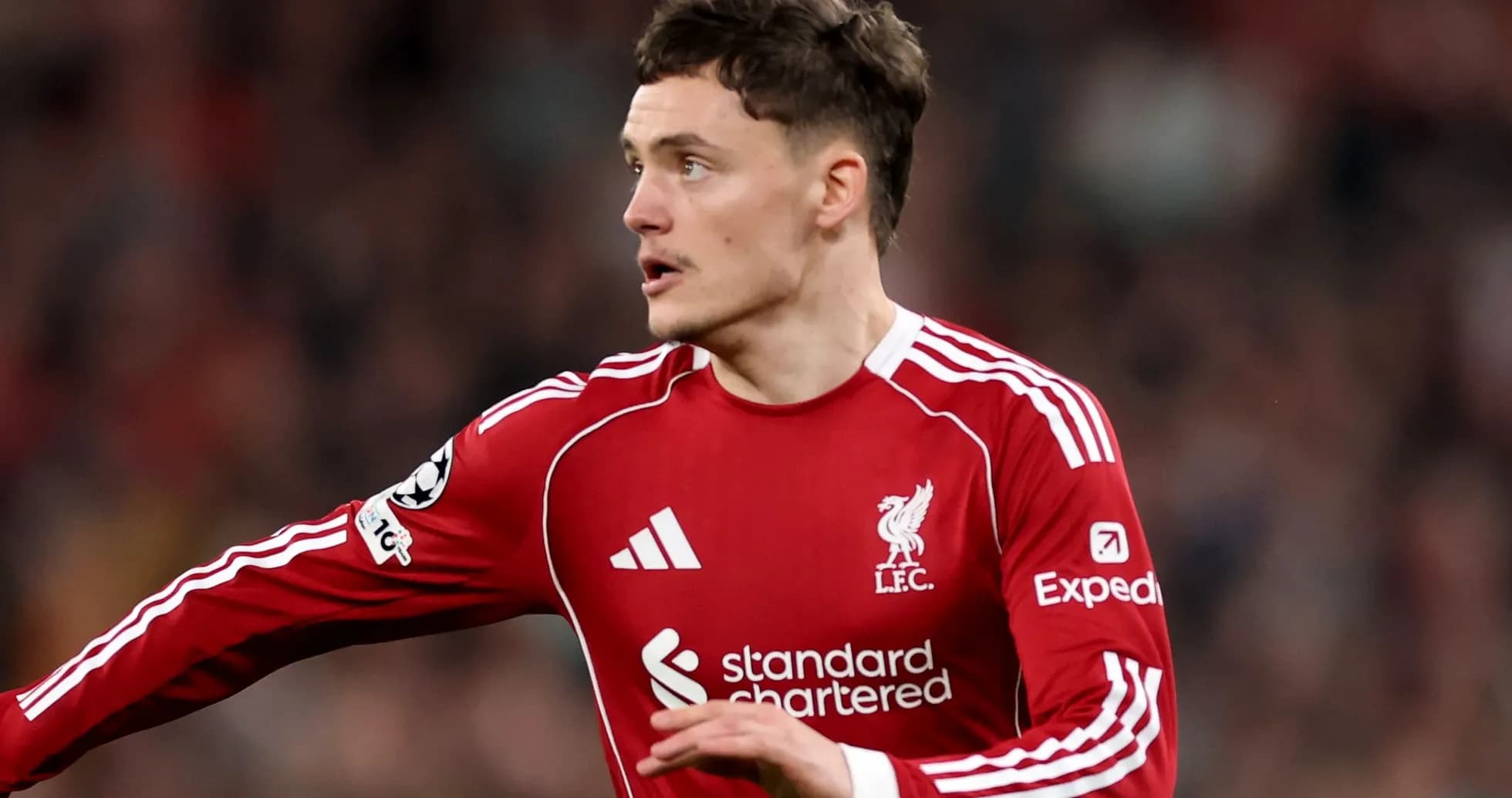 Player in Liverpool FC kit during match action