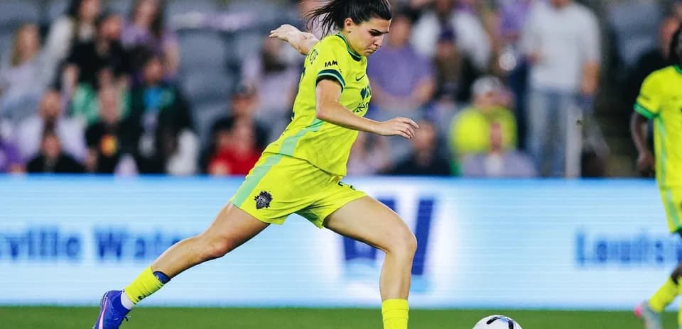 Player kicking ball during NWSL match