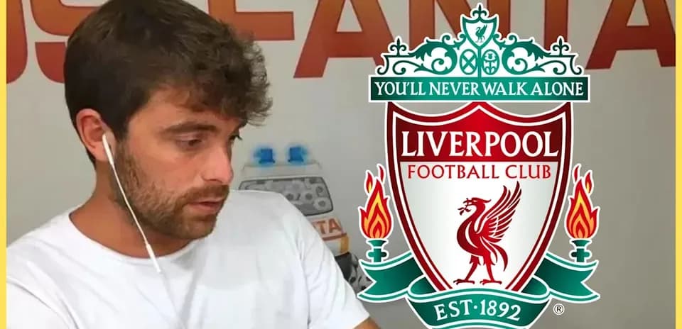 Person with earphones and Liverpool FC logo