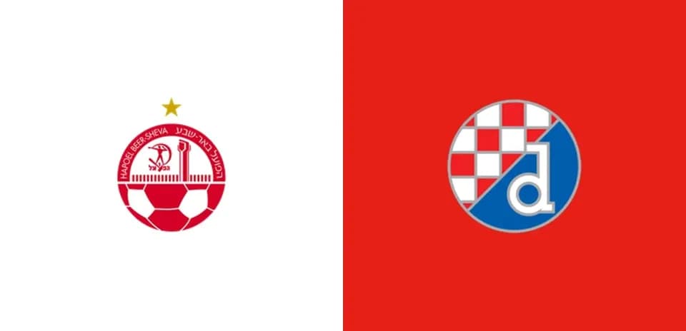 Logos of Hapoel Beer Sheva and Dinamo Zagreb