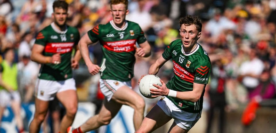 Mayo players in green jerseys during a match