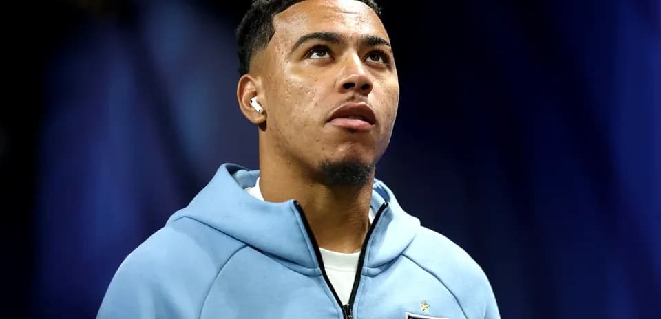 Player wearing England training kit before match