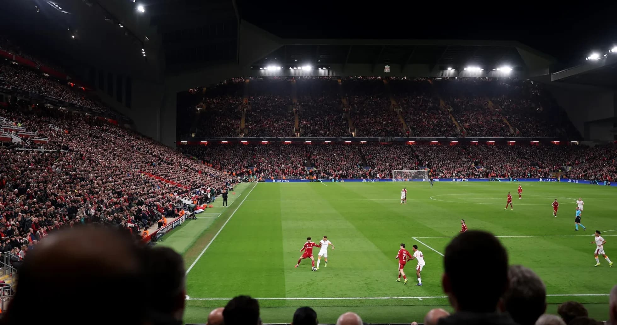 Liverpool players in action during Champions League match