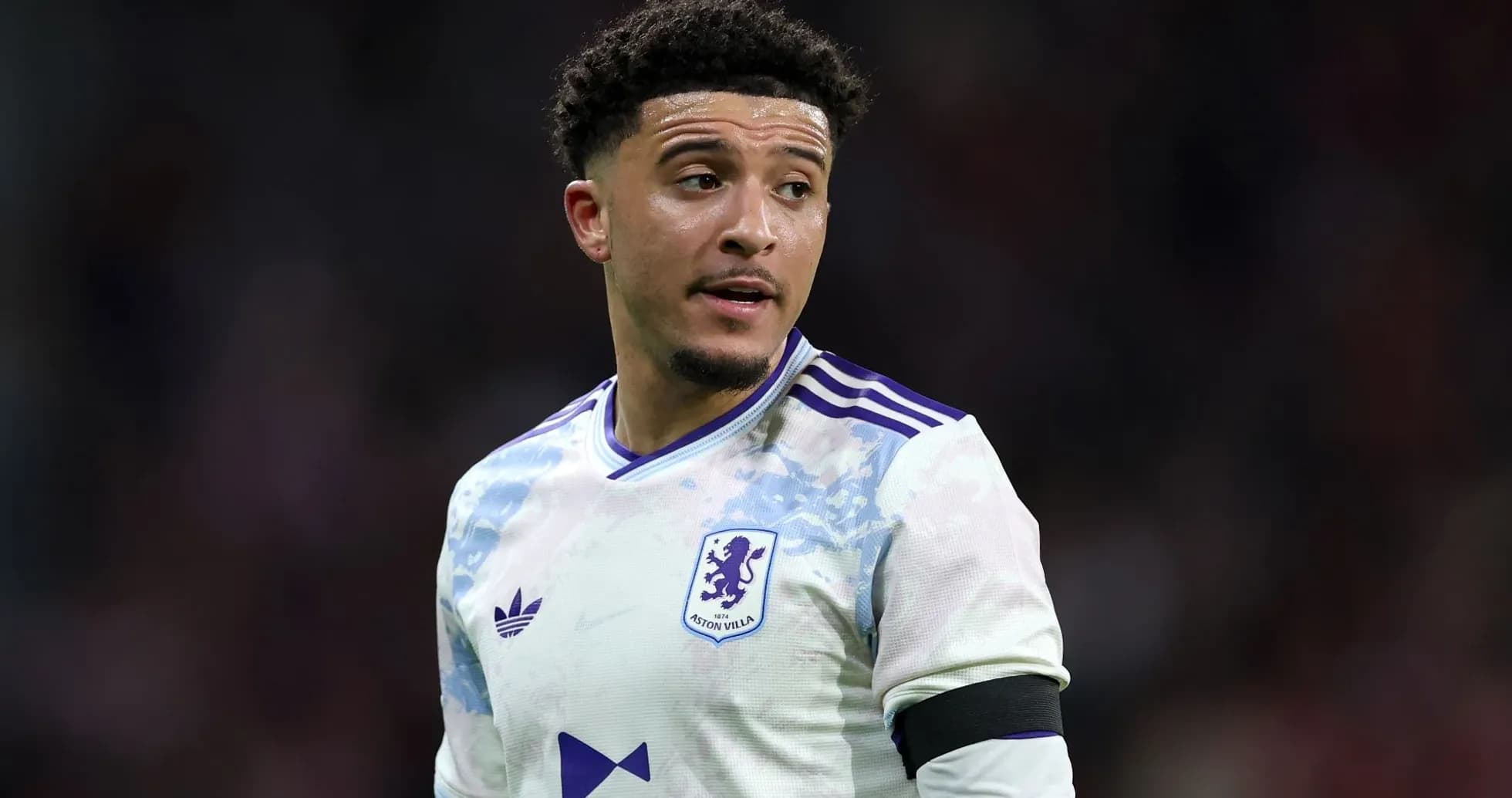 Player wearing Aston Villa kit during match