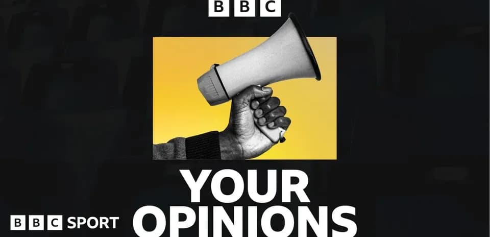Hand holding a megaphone with text 'YOUR OPINIONS'