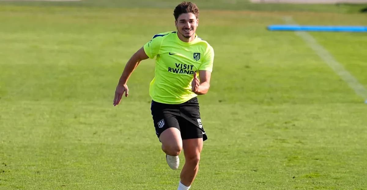 Player running during training session on field