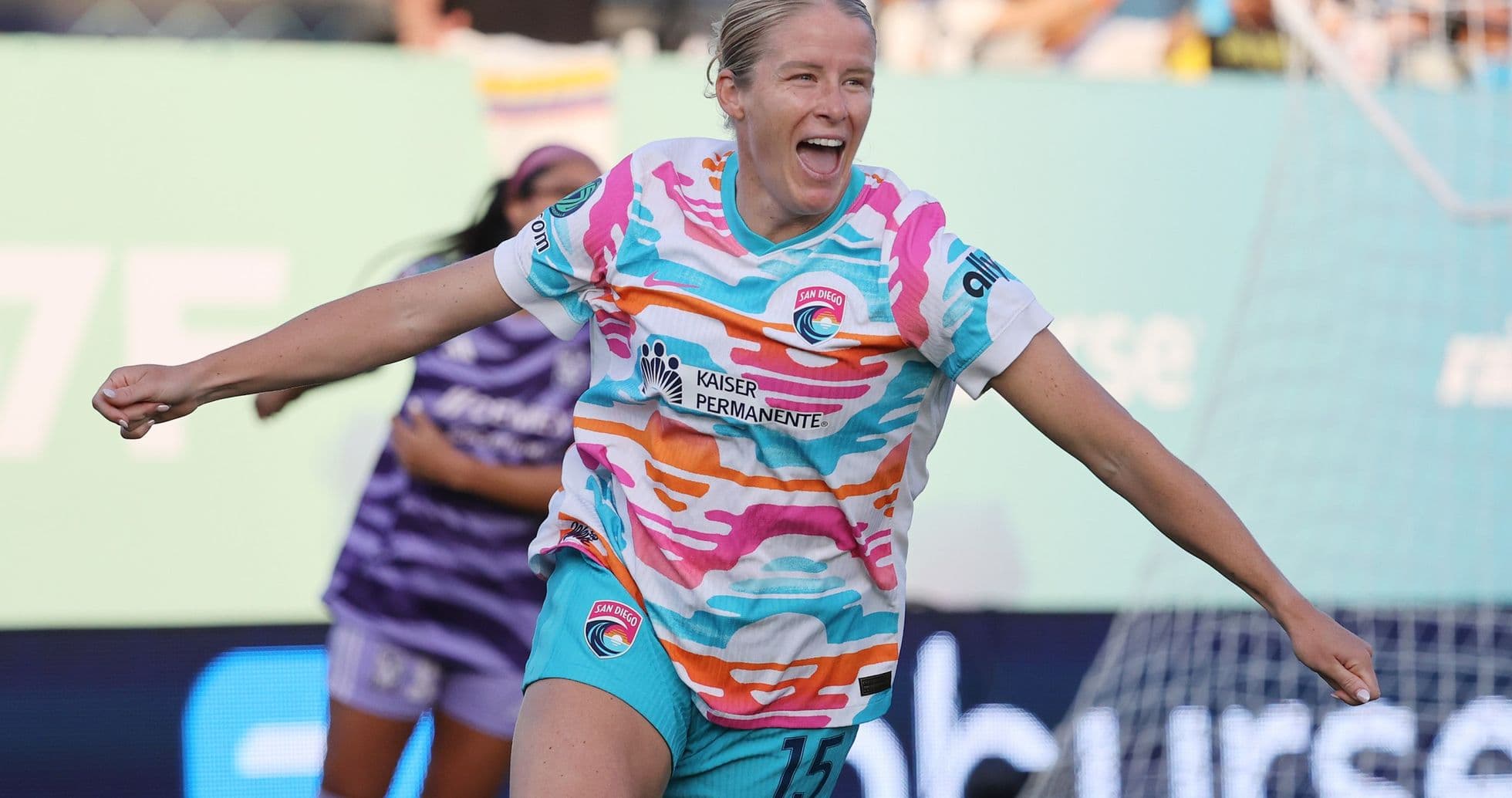 San Diego Wave player celebrating a goal