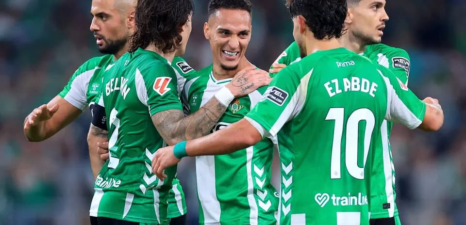 Real Betis players celebrating a goal