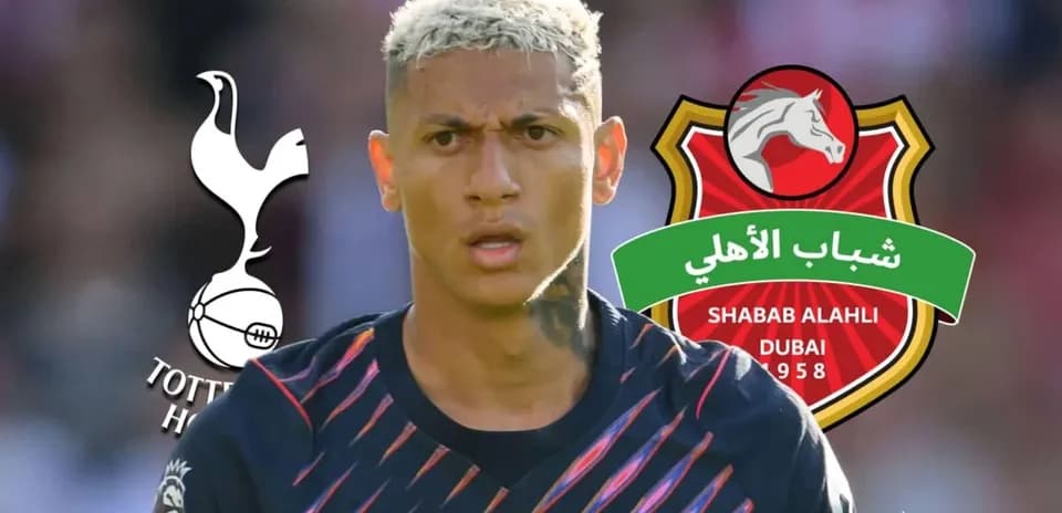 Player in jersey with Tottenham and Shabab Al Ahli logos