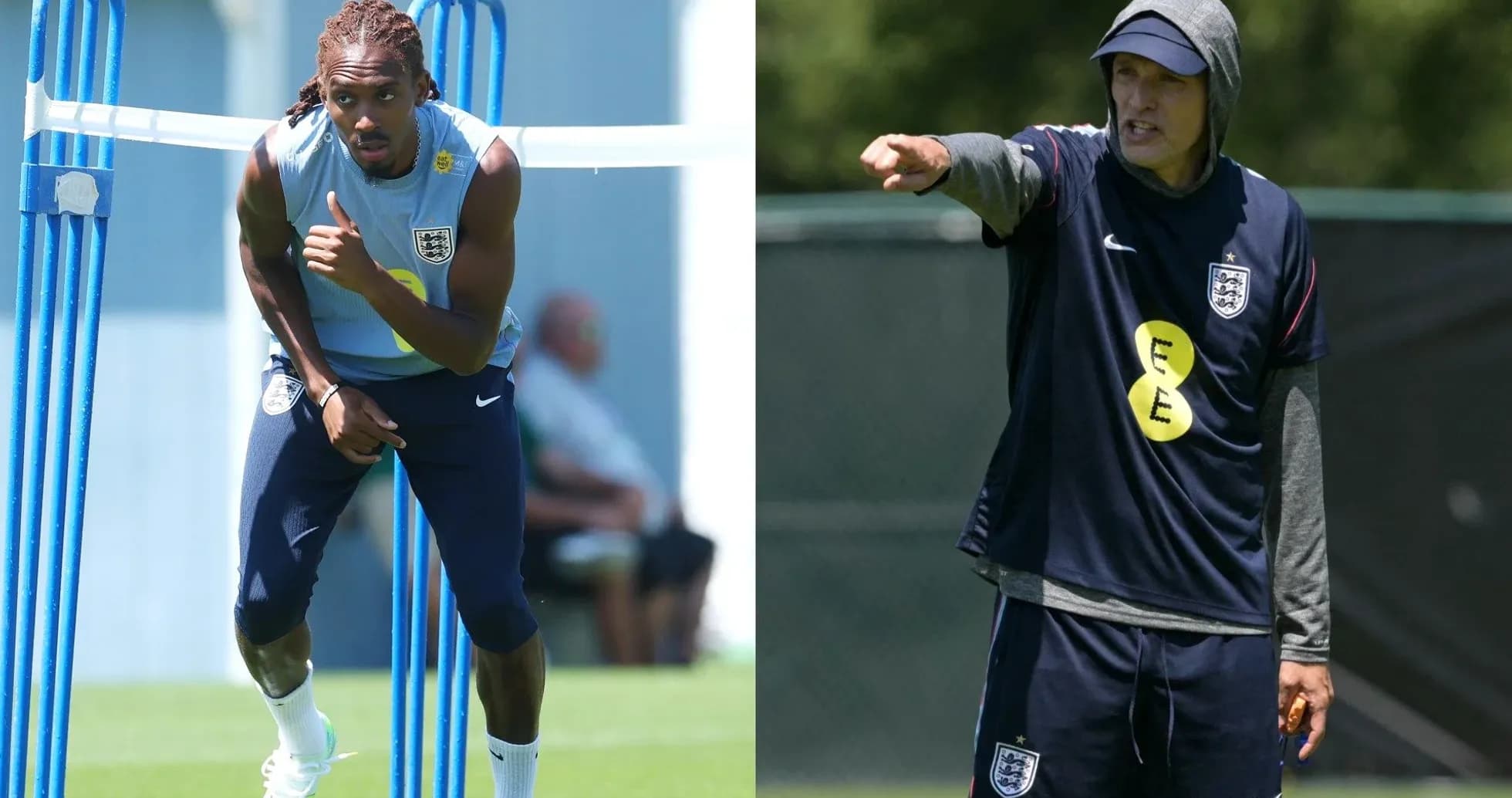 Player training and coach directing during practice session