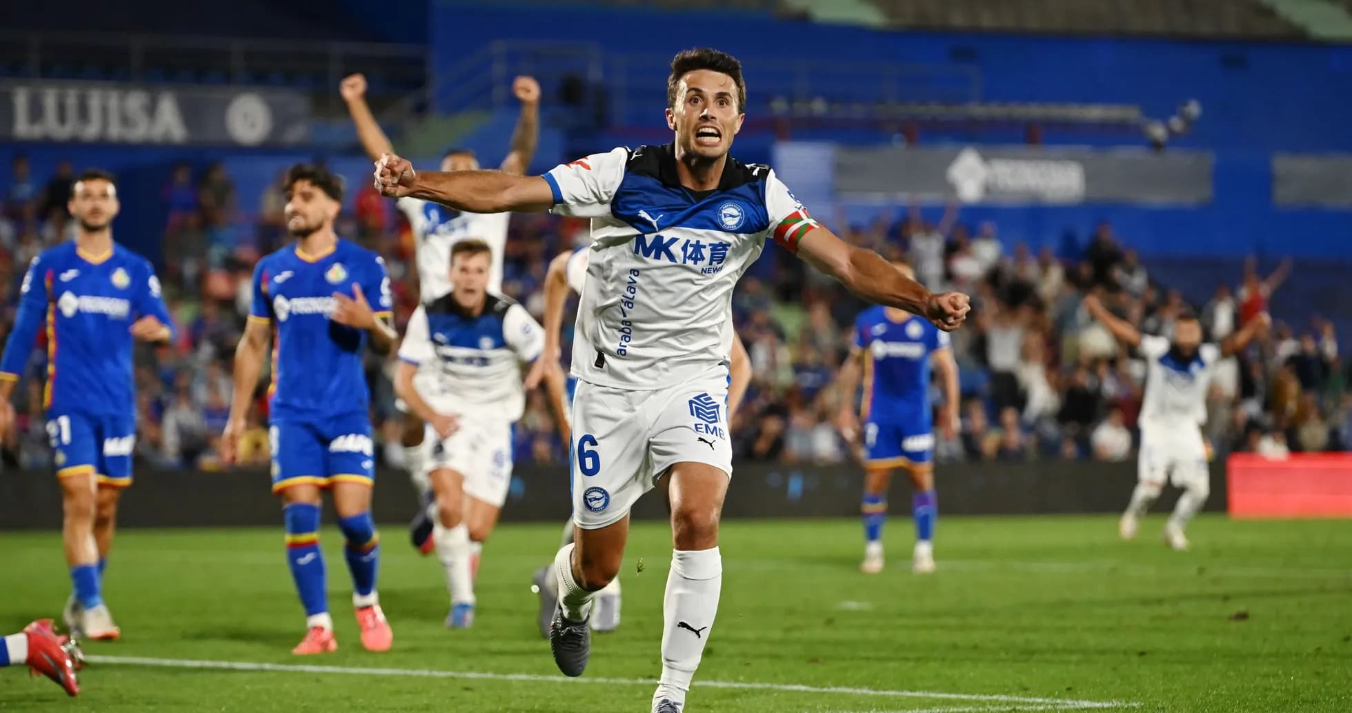 Player celebrating after scoring in La Liga match