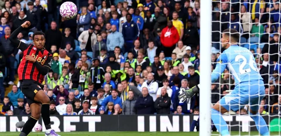 Bournemouth player shoots during Premier League match