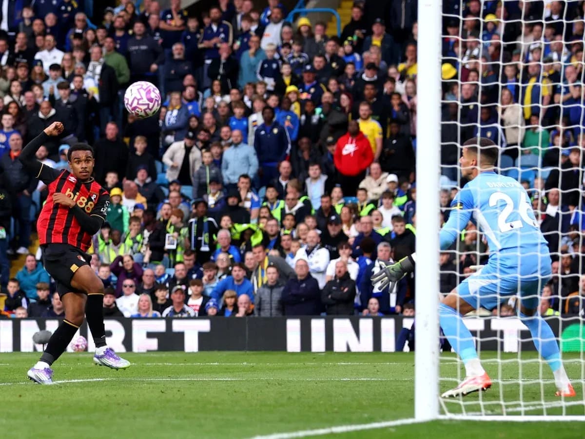 Bournemouth player shoots during Premier League match