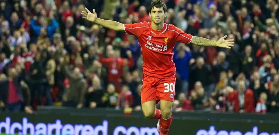Player celebrating after scoring a goal for Liverpool