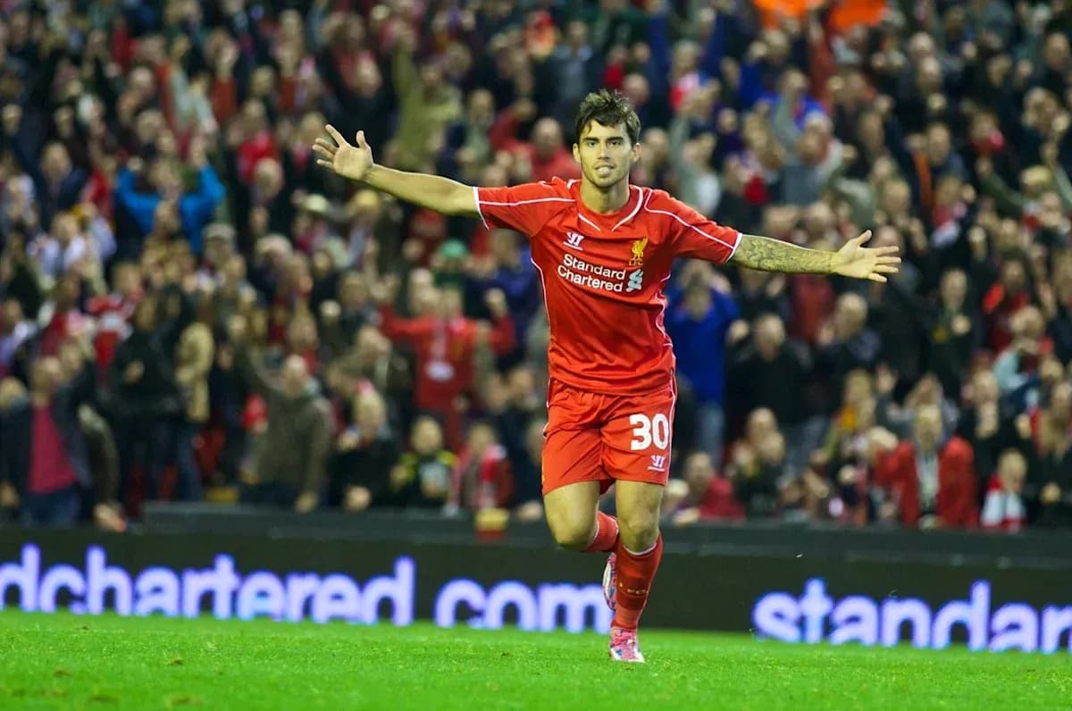 Player celebrating after scoring a goal for Liverpool